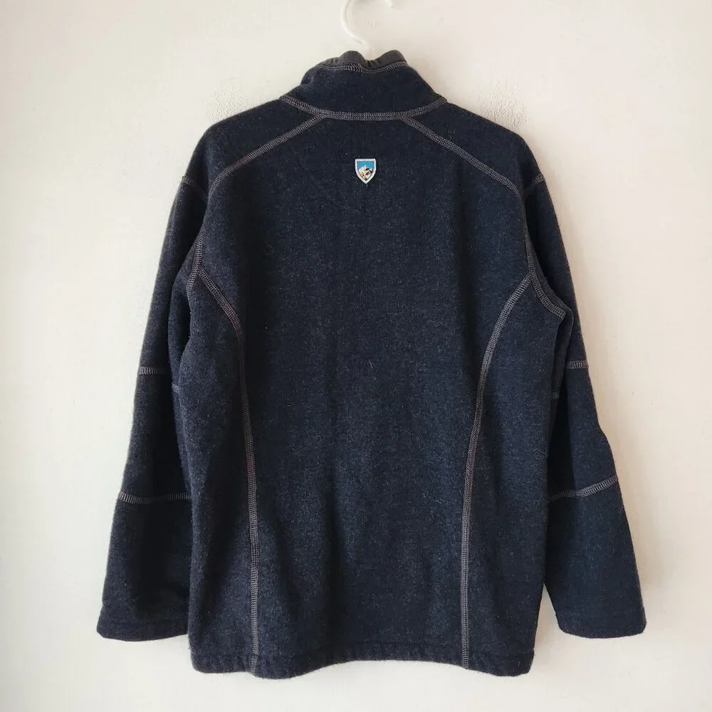 Kuhl Kashmina Blue Quarter Zip Pullover Sweater Hiking Camping Youth Boys S 7-8